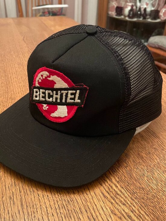 Vintage Bechtel Black with Patch Snapback Trucker Hat Cap Graffiti made in USA